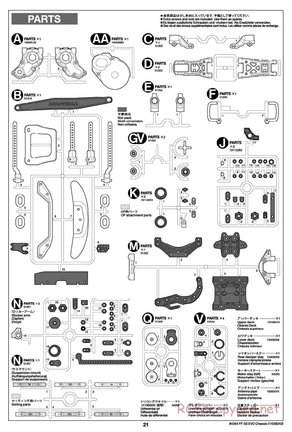 Tamiya - FF-03 Evo Chassis - Manual - Page 21