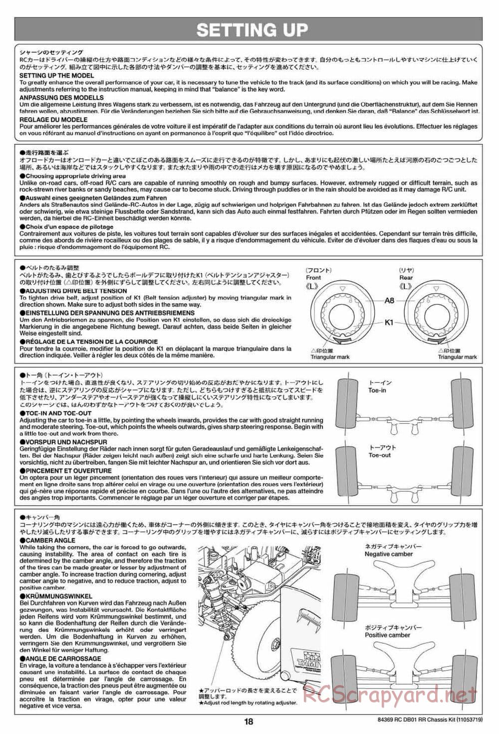 Tamiya - DB-01 RR Chassis - Manual - Page 18