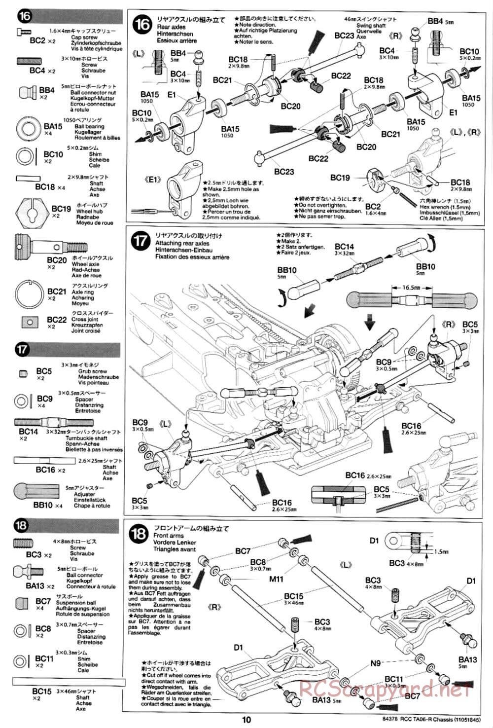 Tamiya - TA06-R Chassis - Manual - Page 10