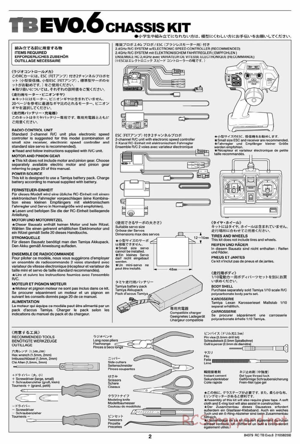 Tamiya - TB Evo.6 Chassis - Manual - Page 2