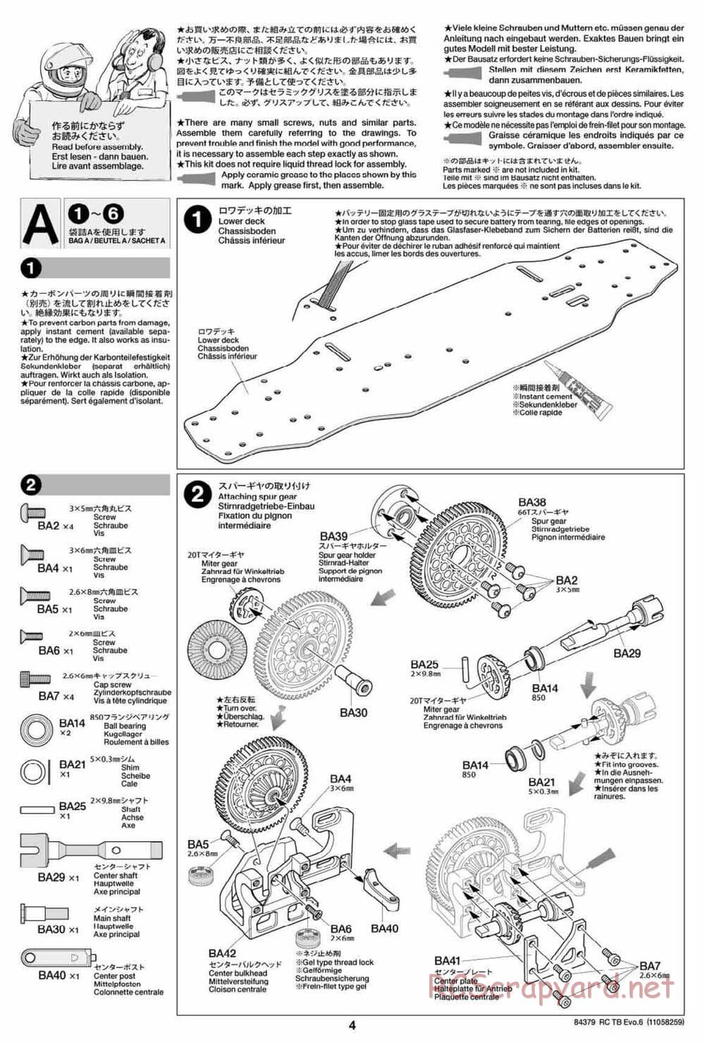 Tamiya - TB Evo.6 Chassis - Manual - Page 4