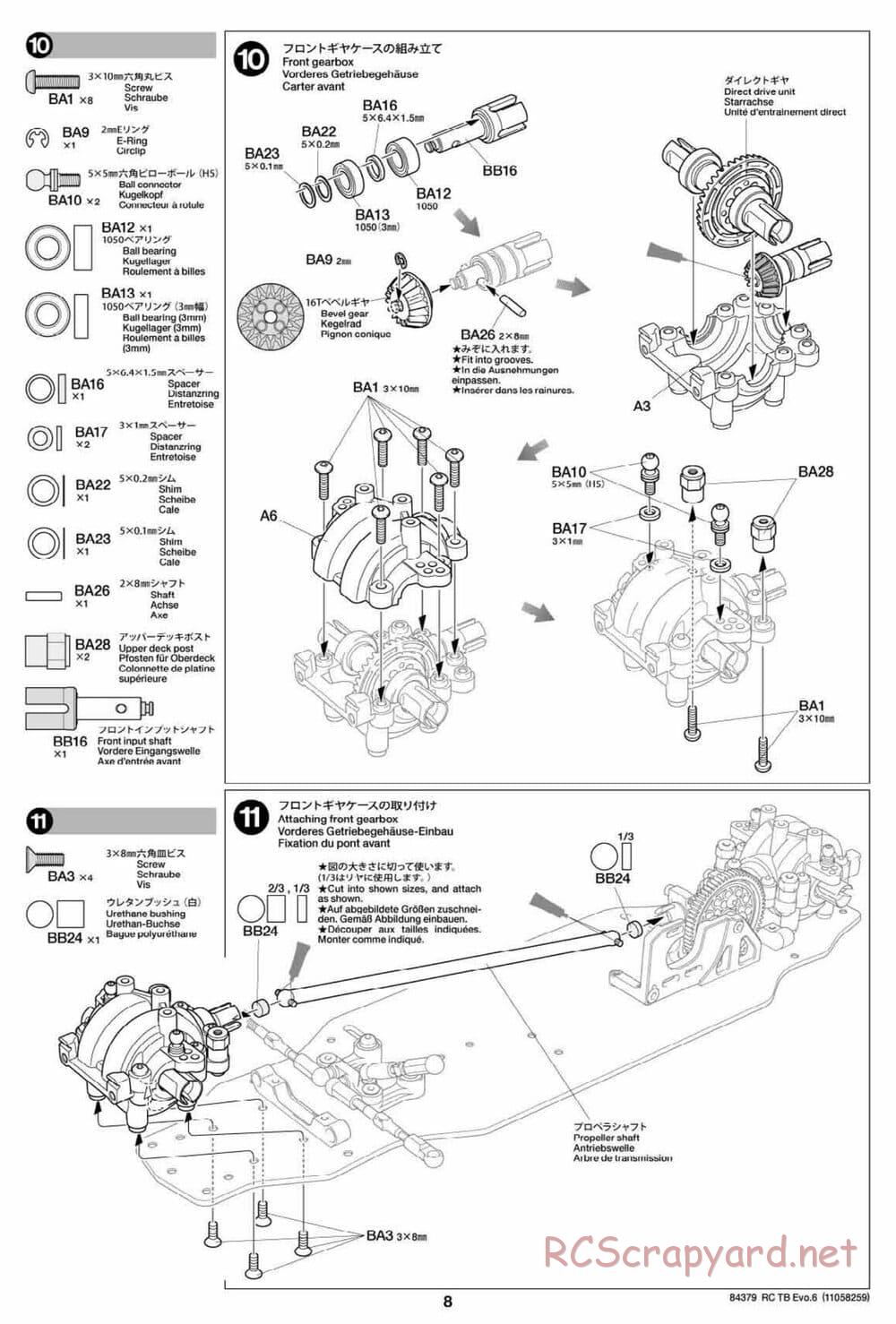 Tamiya - TB Evo.6 Chassis - Manual - Page 8