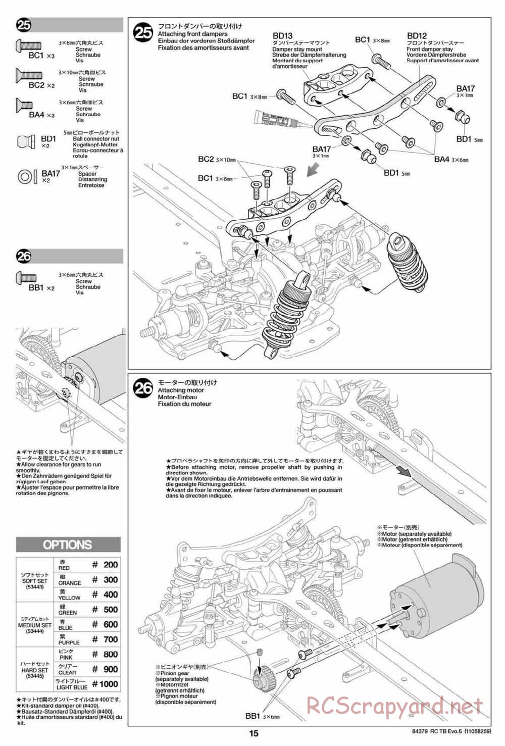 Tamiya - TB Evo.6 Chassis - Manual - Page 15