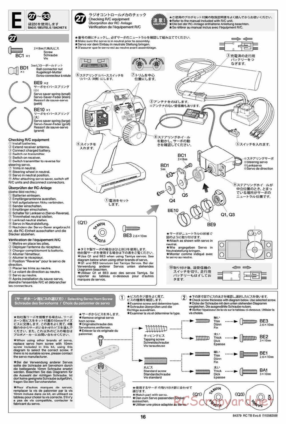 Tamiya - TB Evo.6 Chassis - Manual - Page 16
