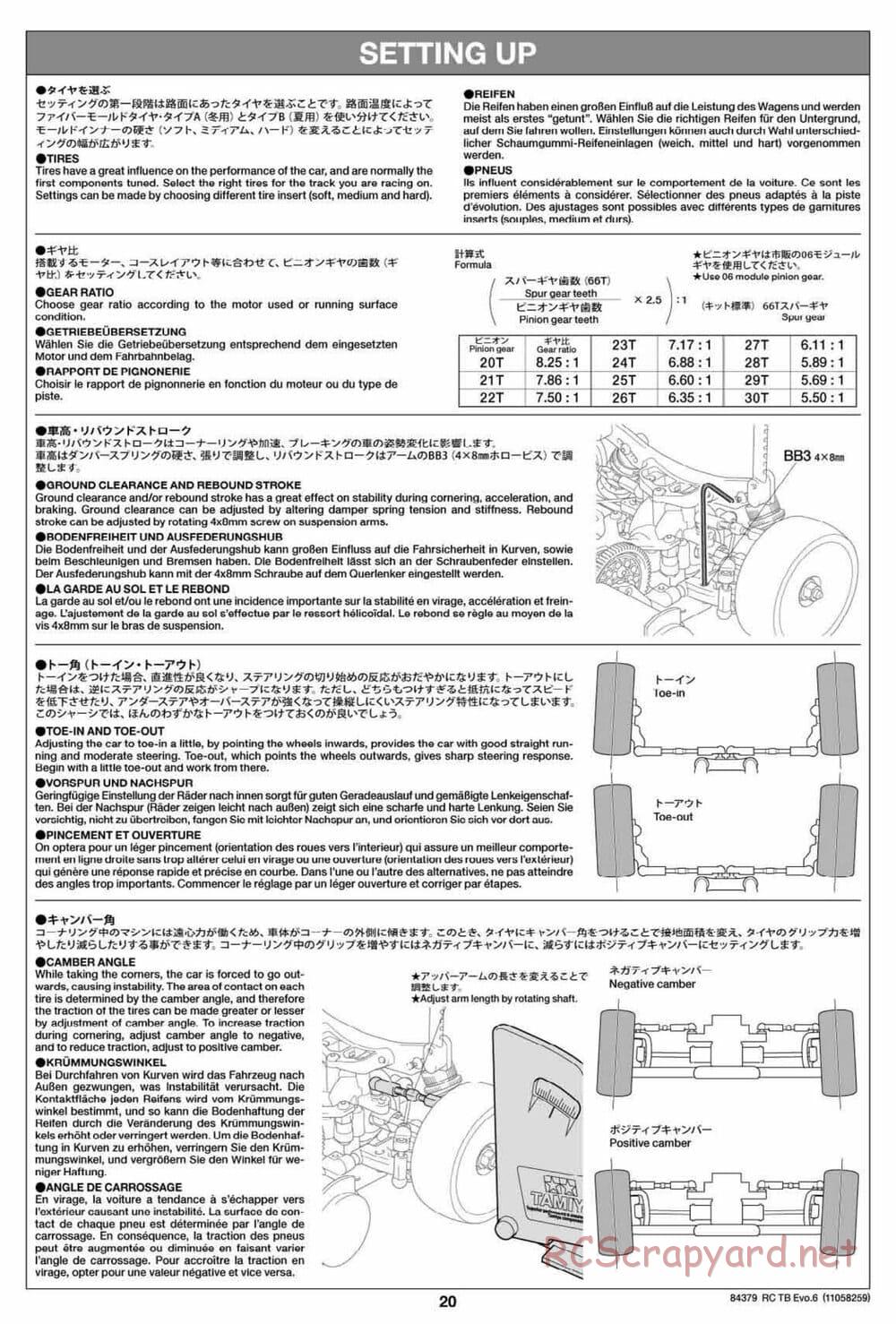 Tamiya - TB Evo.6 Chassis - Manual - Page 20