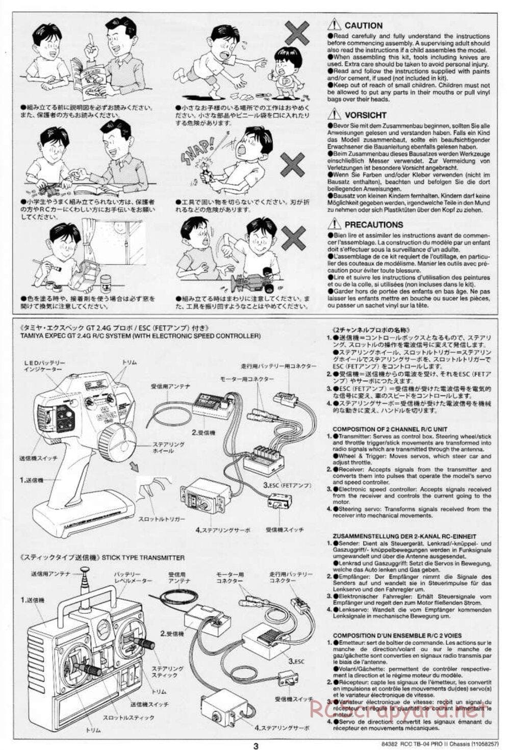 Tamiya - TB-04 Pro II Chassis - Manual - Page 3