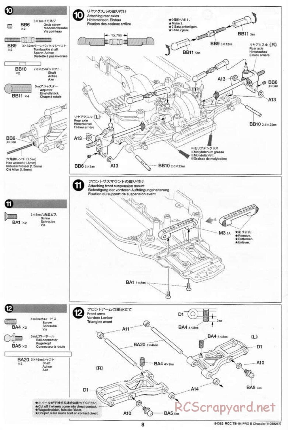 Tamiya - TB-04 Pro II Chassis - Manual - Page 8