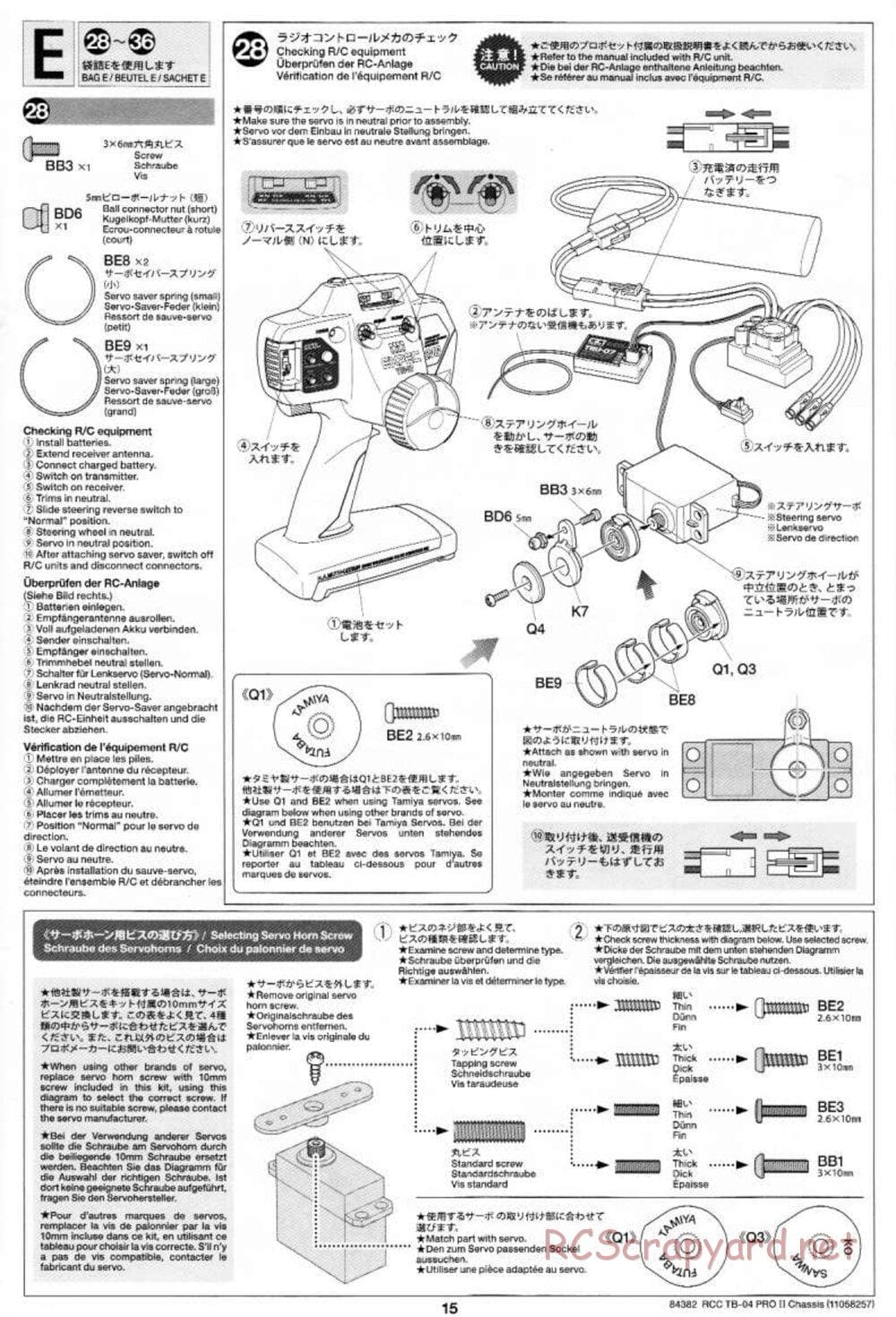 Tamiya - TB-04 Pro II Chassis - Manual - Page 15