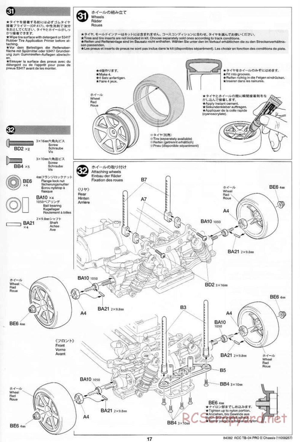 Tamiya - TB-04 Pro II Chassis - Manual - Page 17