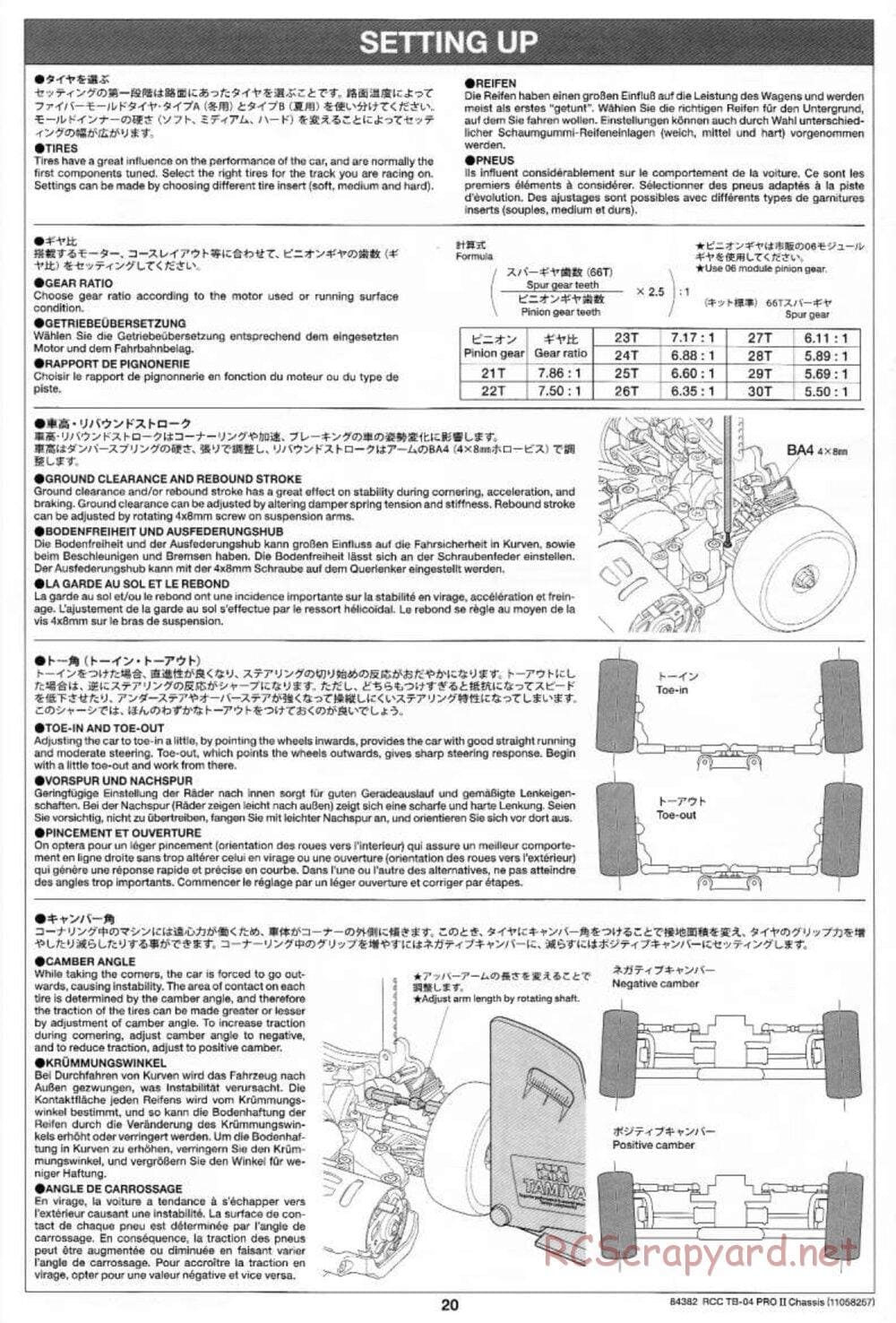 Tamiya - TB-04 Pro II Chassis - Manual - Page 20