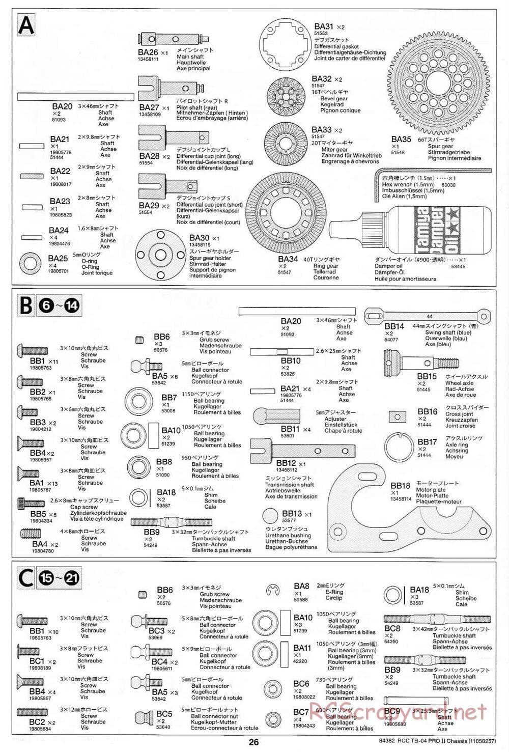 Tamiya - TB-04 Pro II Chassis - Manual - Page 26