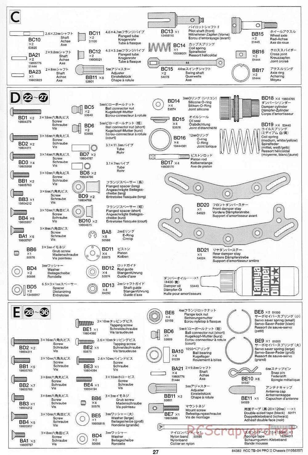 Tamiya - TB-04 Pro II Chassis - Manual - Page 27