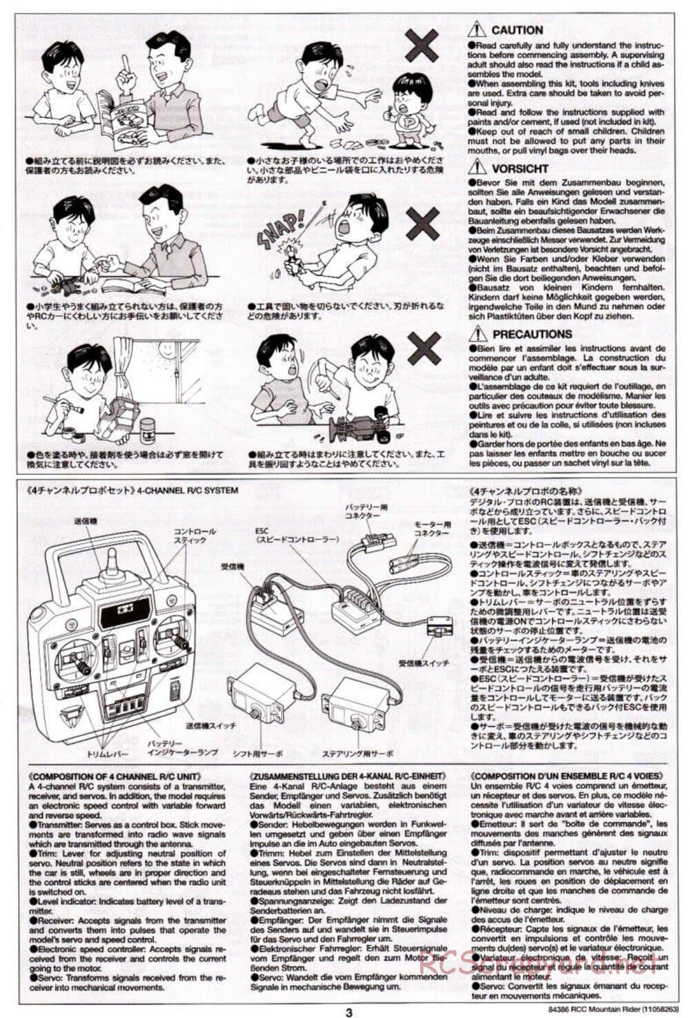Tamiya - Toyota 4x4 Pick-Up Mountain Rider Chassis - Manual - Page 3
