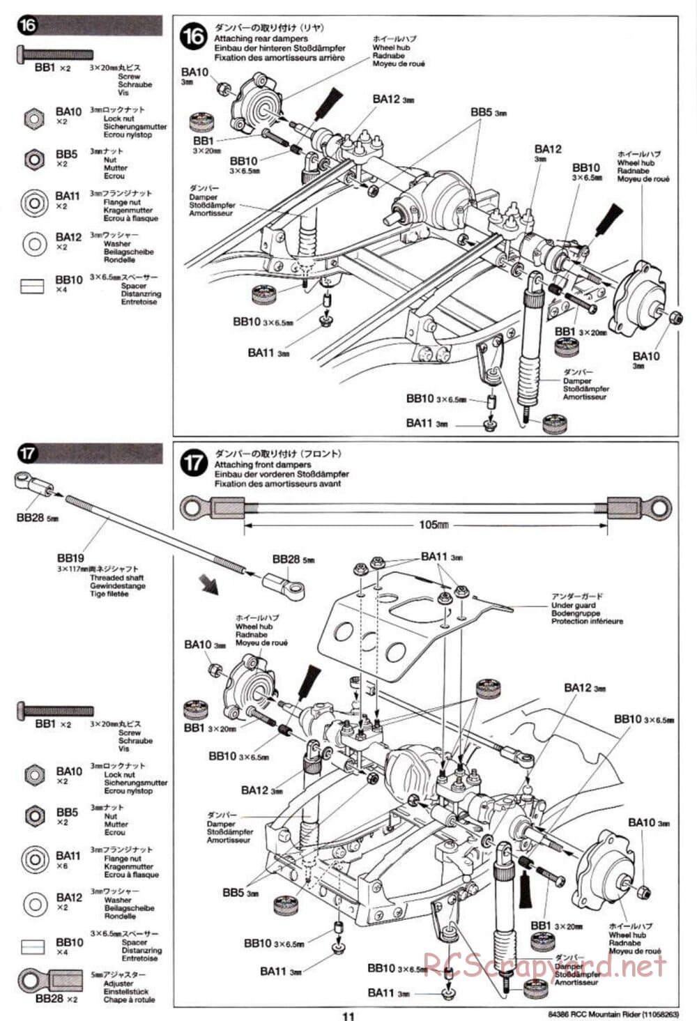 Tamiya - Toyota 4x4 Pick-Up Mountain Rider Chassis - Manual - Page 11