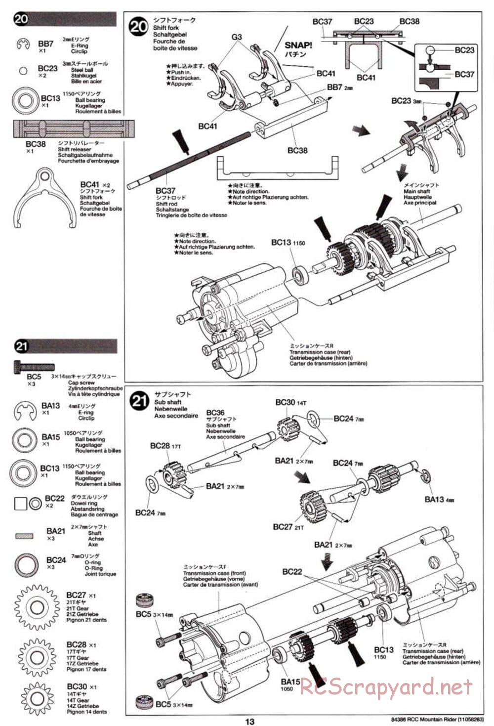 Tamiya - Toyota 4x4 Pick-Up Mountain Rider Chassis - Manual - Page 13