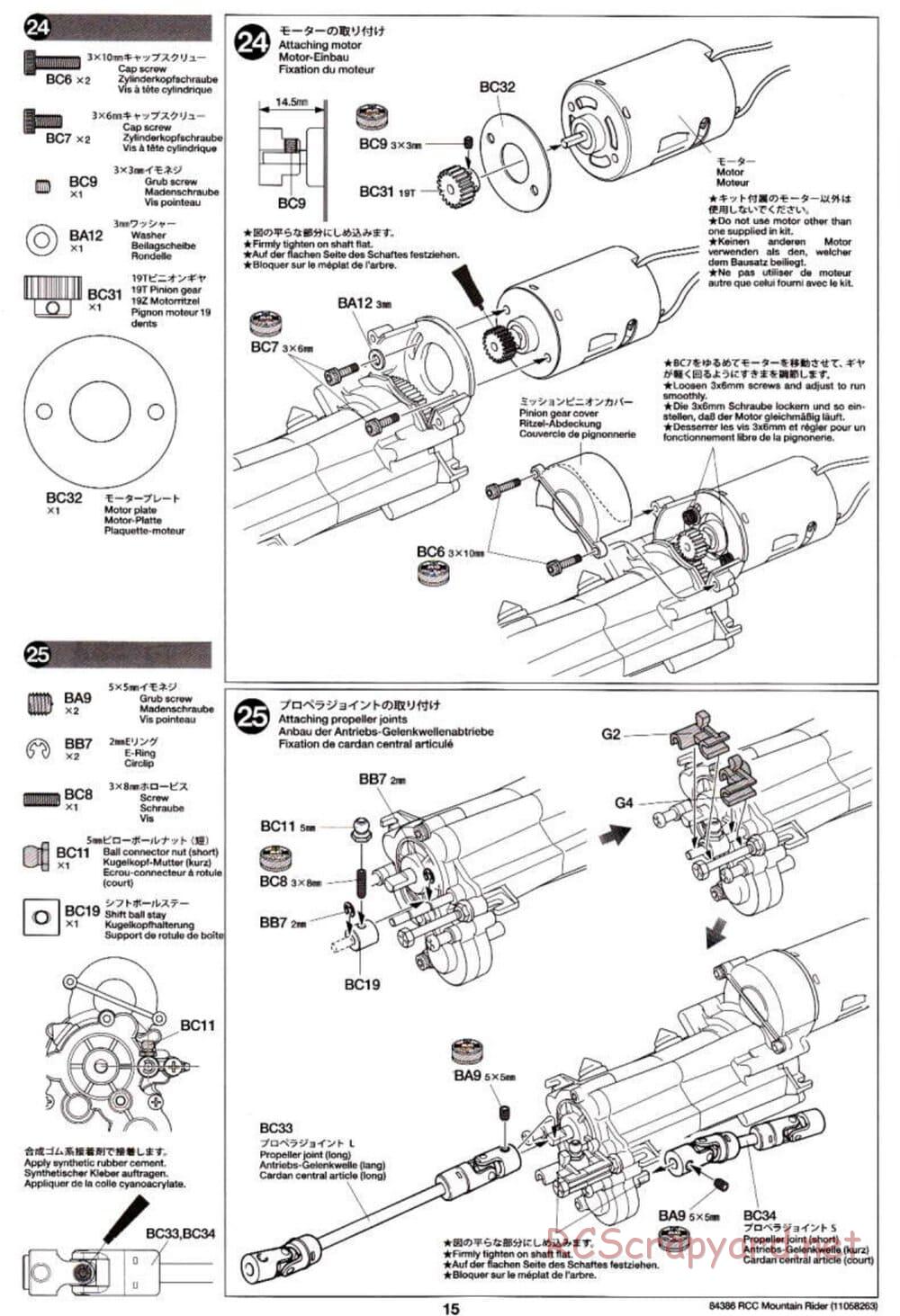 Tamiya - Toyota 4x4 Pick-Up Mountain Rider Chassis - Manual - Page 15