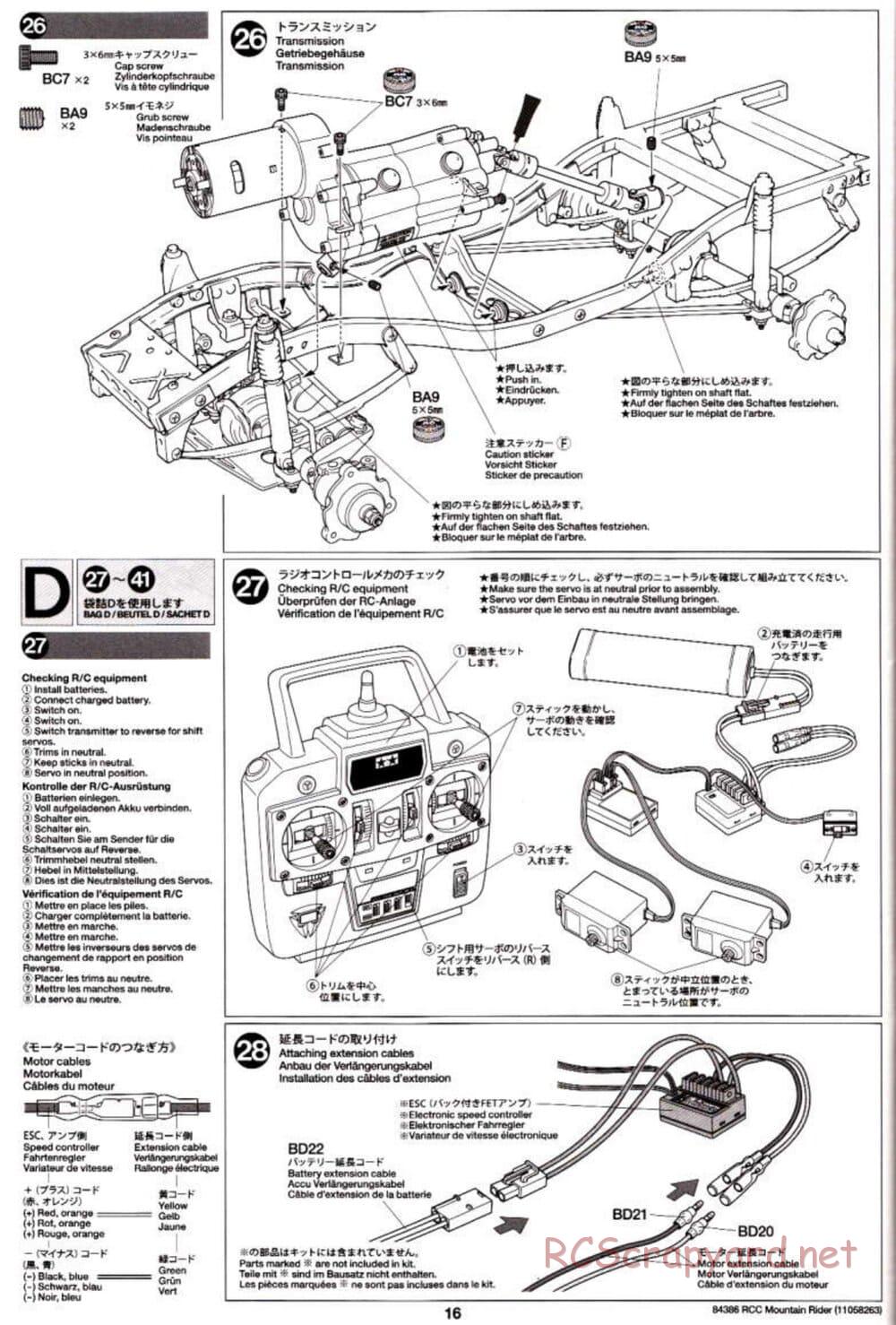 Tamiya - Toyota 4x4 Pick-Up Mountain Rider Chassis - Manual - Page 16