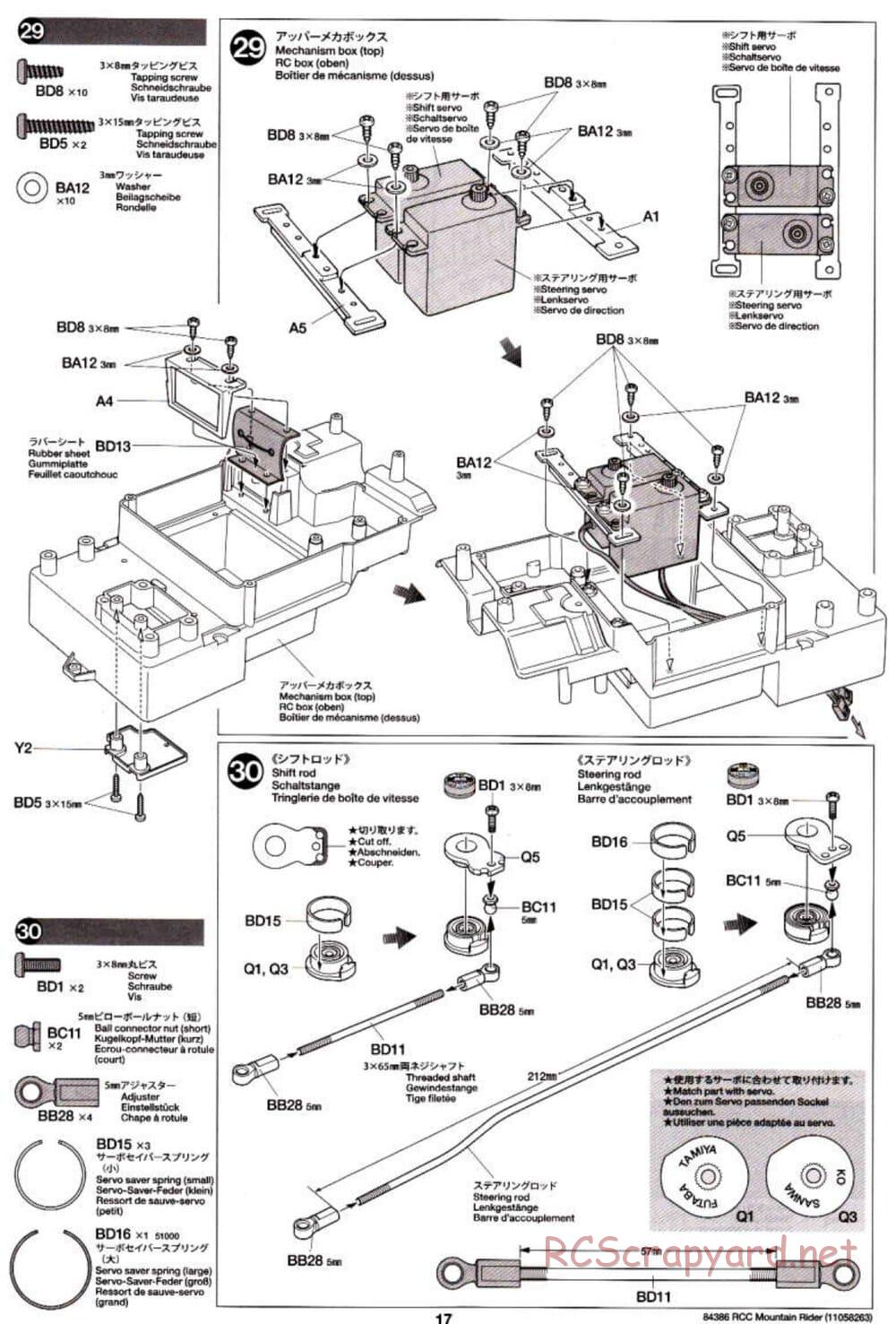 Tamiya - Toyota 4x4 Pick-Up Mountain Rider Chassis - Manual - Page 17