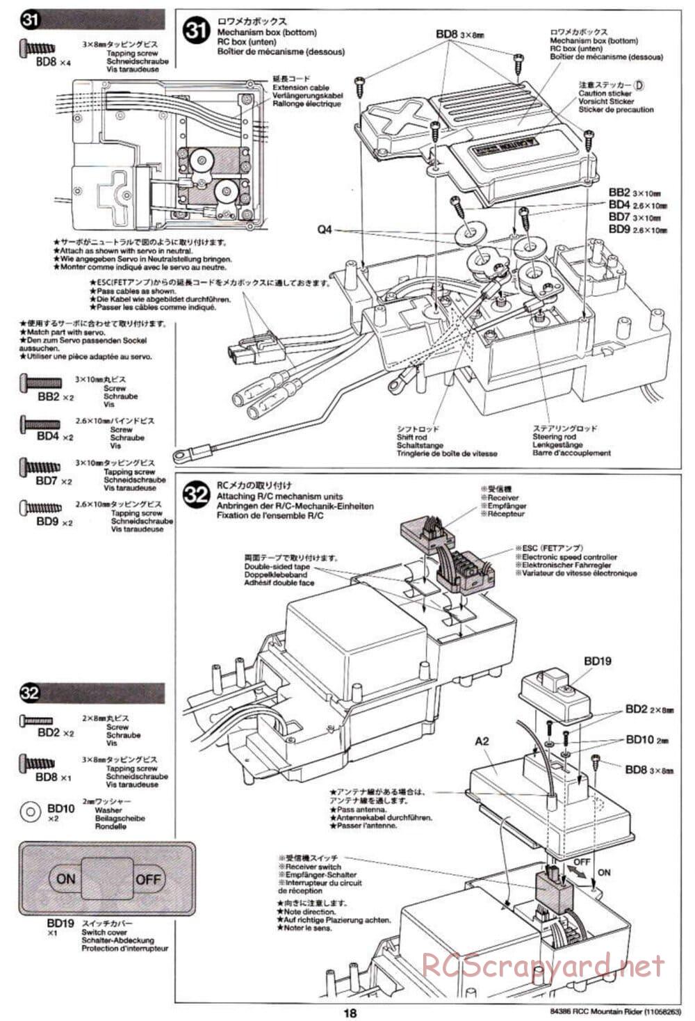 Tamiya - Toyota 4x4 Pick-Up Mountain Rider Chassis - Manual - Page 18