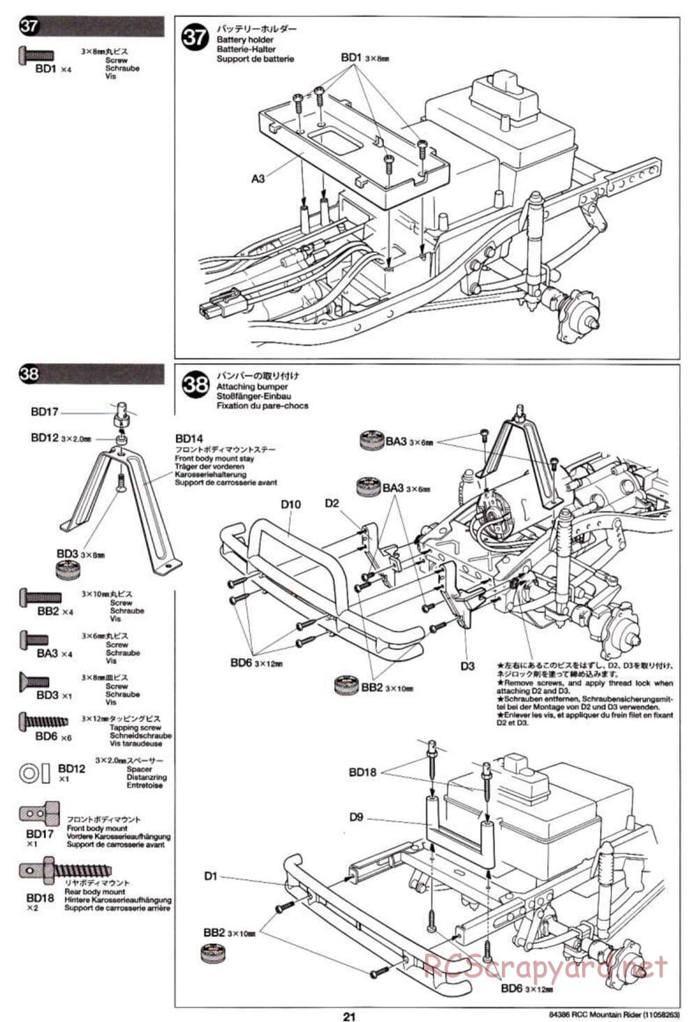 Tamiya - Toyota 4x4 Pick-Up Mountain Rider Chassis - Manual - Page 21