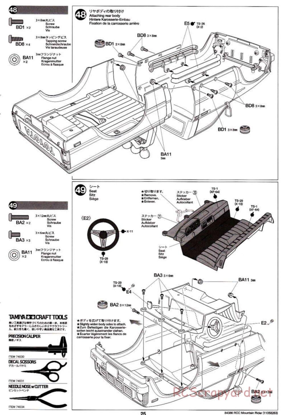 Tamiya - Toyota 4x4 Pick-Up Mountain Rider Chassis - Manual - Page 25