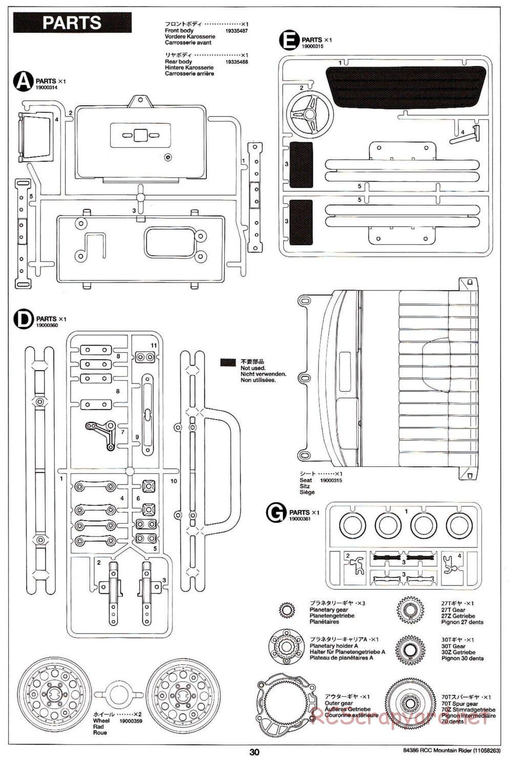 Tamiya - Toyota 4x4 Pick-Up Mountain Rider Chassis - Manual - Page 30