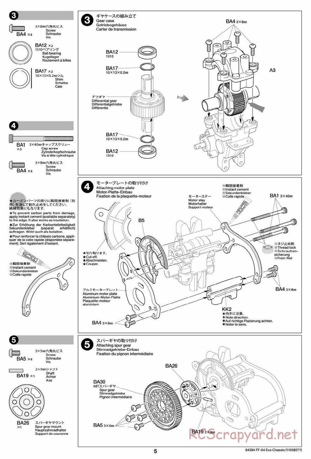 Tamiya - FF-04 Evo Chassis - Manual - Page 5
