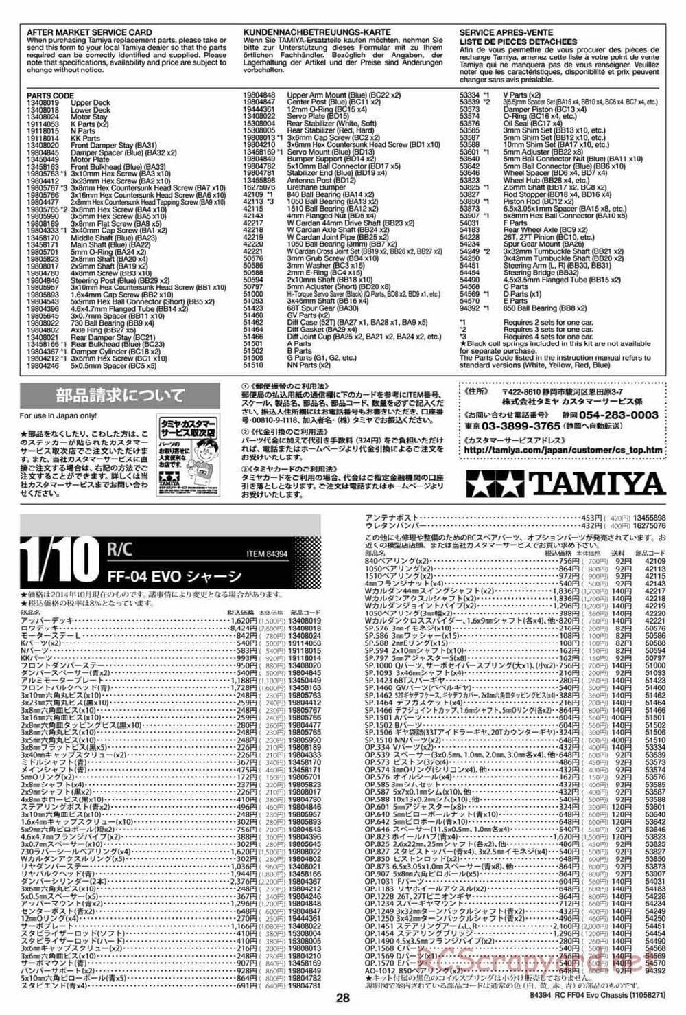 Tamiya - FF-04 Evo Chassis - Manual - Page 28
