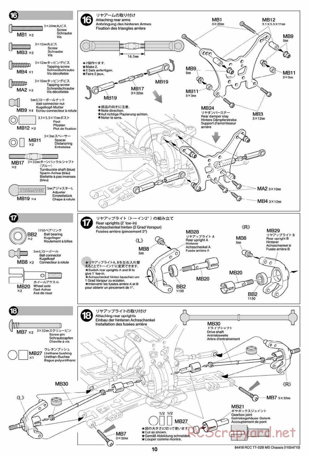 Tamiya - TT-02B MS Chassis - Manual - Page 10