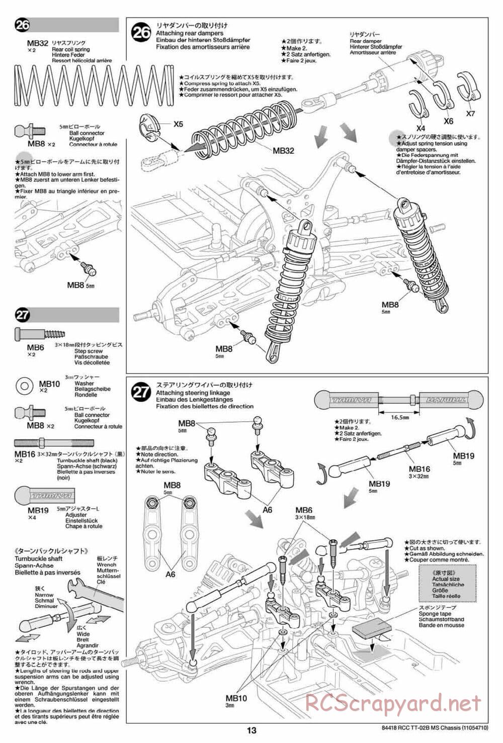 Tamiya - TT-02B MS Chassis - Manual - Page 13