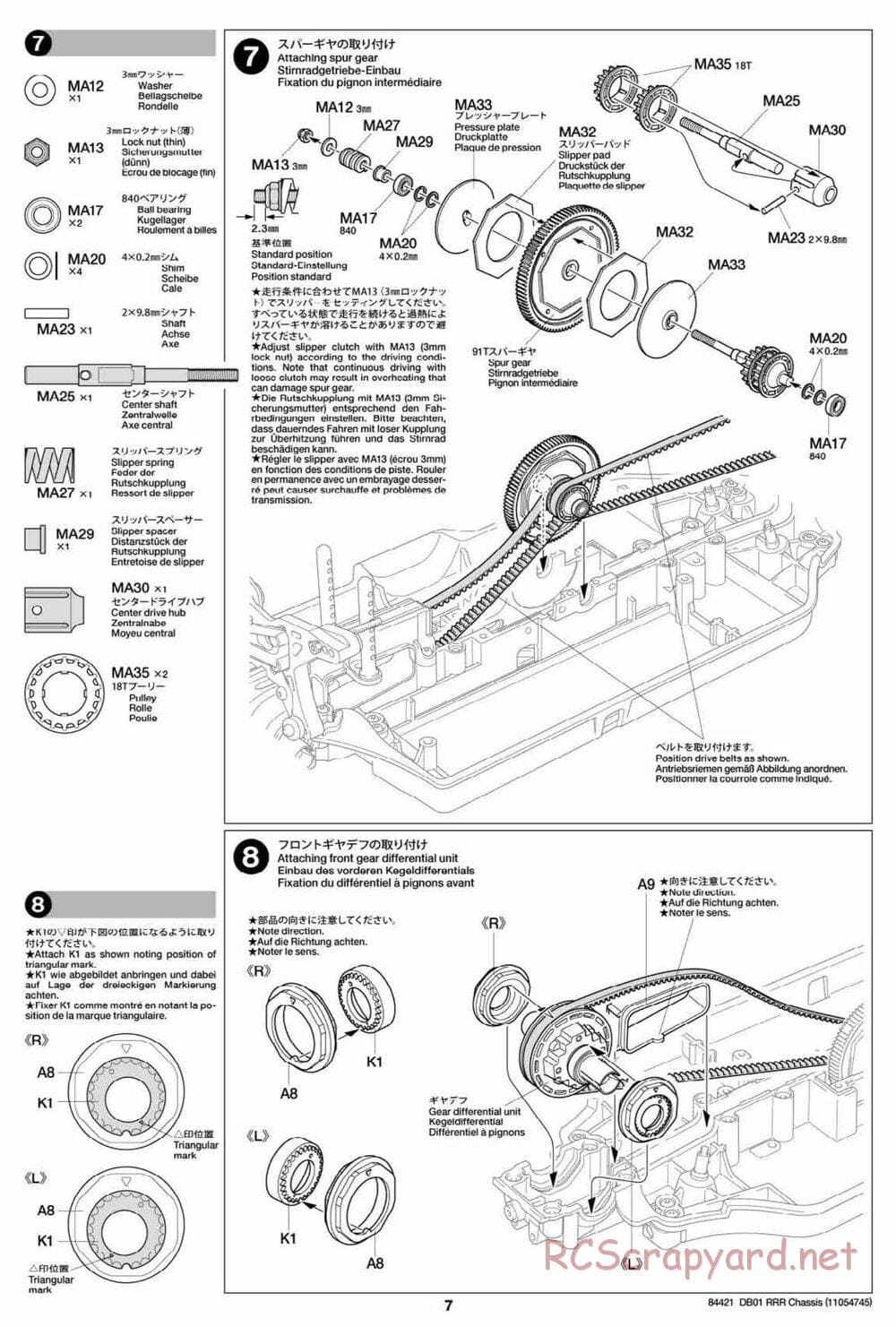 Tamiya - DB-01 RRR Chassis - Manual - Page 7