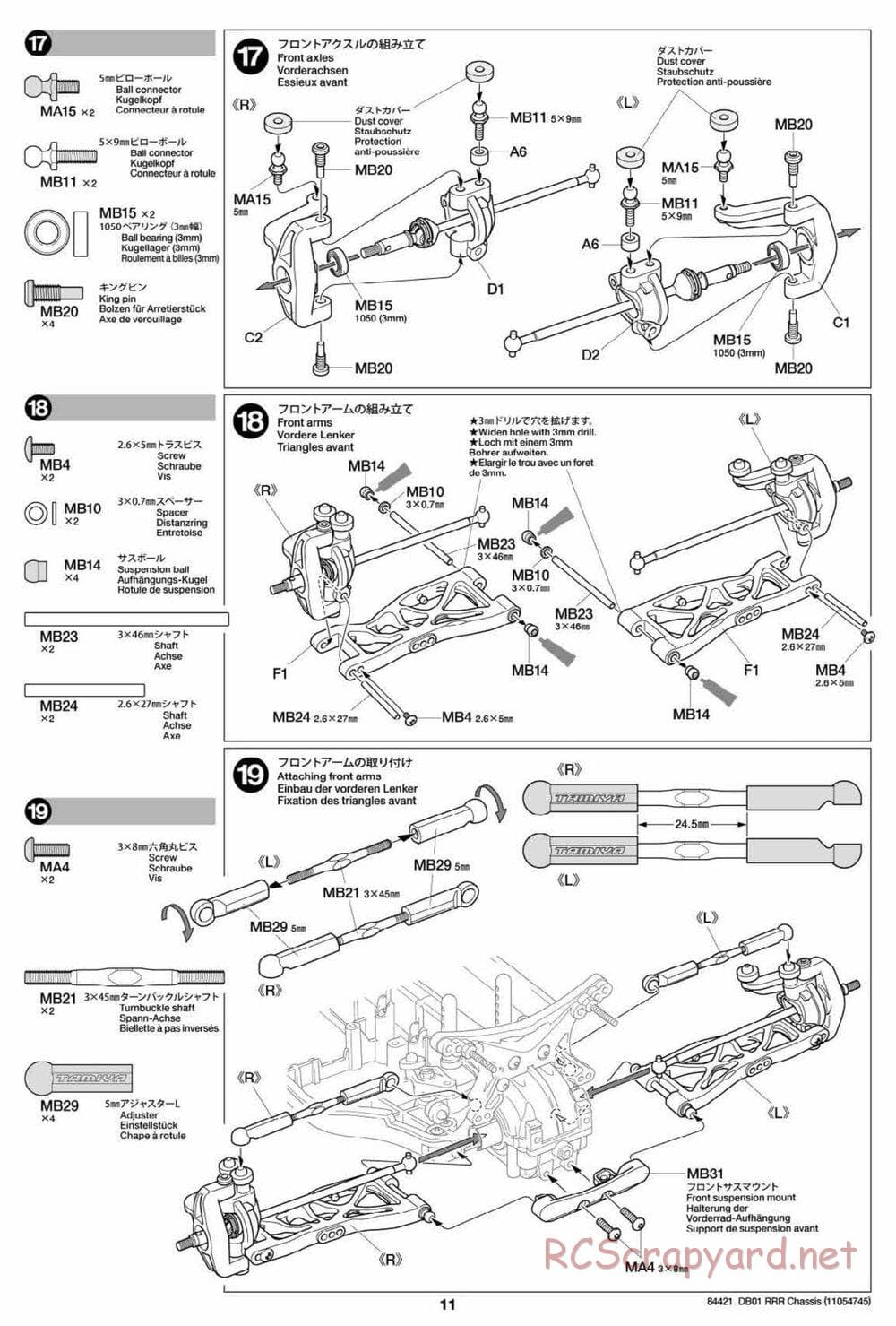 Tamiya - DB-01 RRR Chassis - Manual - Page 11