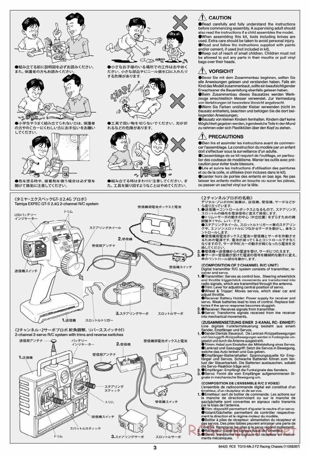 Tamiya - TG10 Mk.2 FZ Racing Chassis - Manual - Page 3