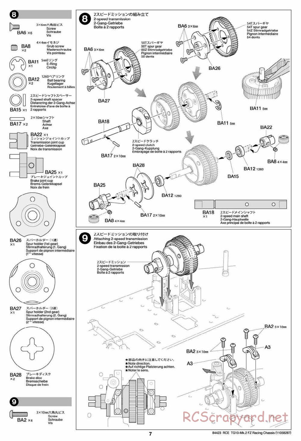 Tamiya - TG10 Mk.2 FZ Racing Chassis - Manual - Page 7