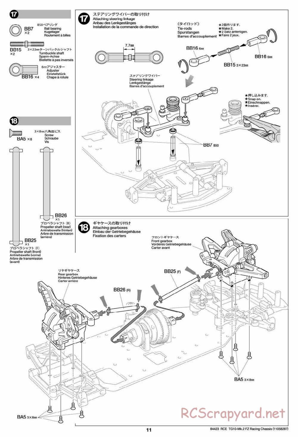 Tamiya - TG10 Mk.2 FZ Racing Chassis - Manual - Page 11