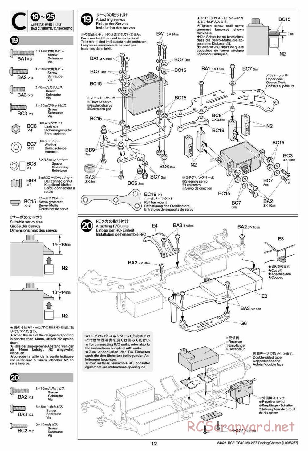 Tamiya - TG10 Mk.2 FZ Racing Chassis - Manual - Page 12