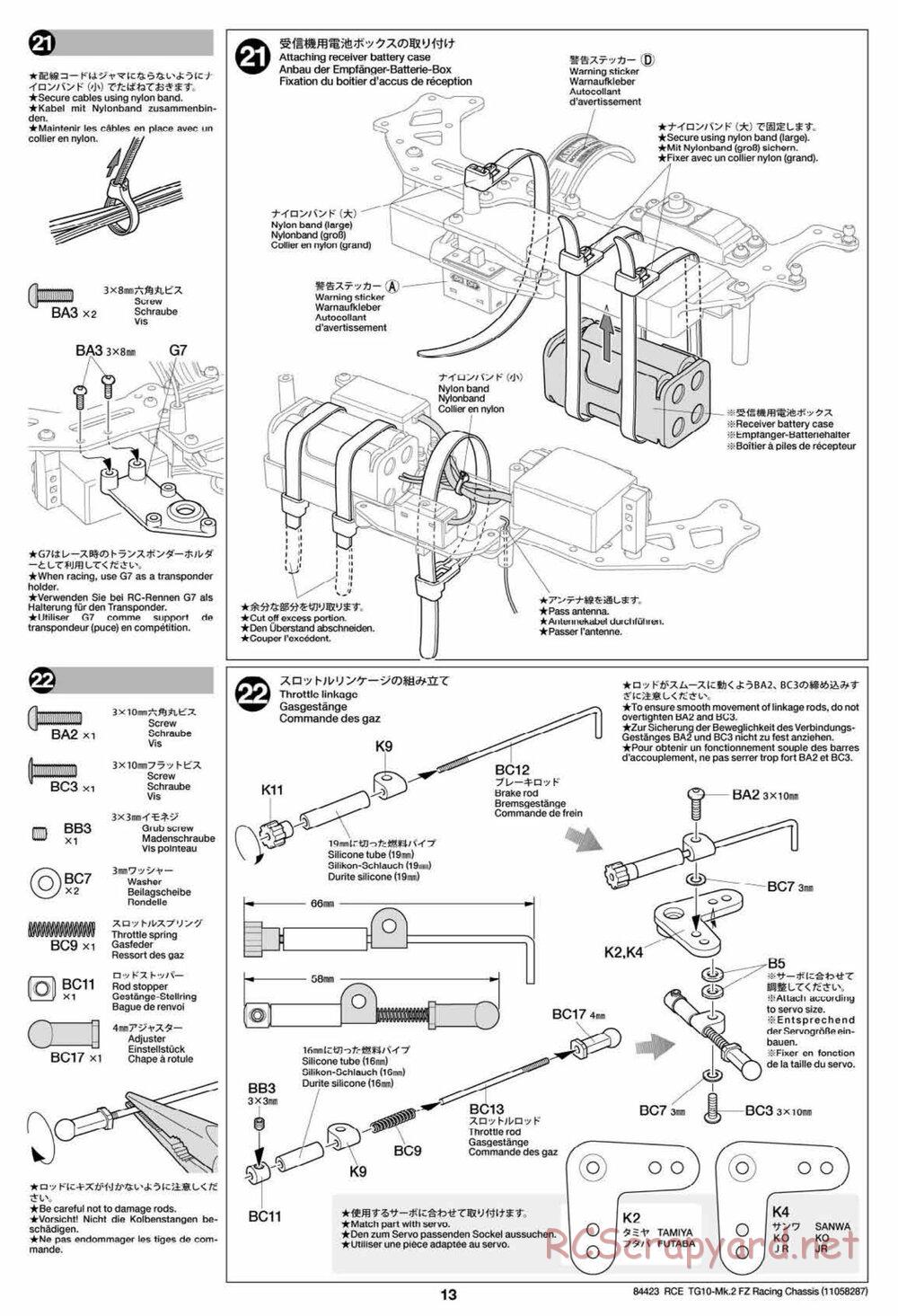 Tamiya - TG10 Mk.2 FZ Racing Chassis - Manual - Page 13