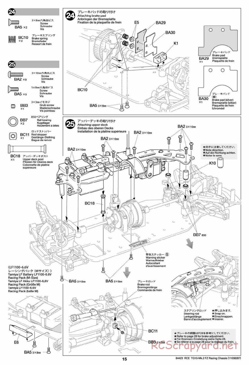 Tamiya - TG10 Mk.2 FZ Racing Chassis - Manual - Page 15