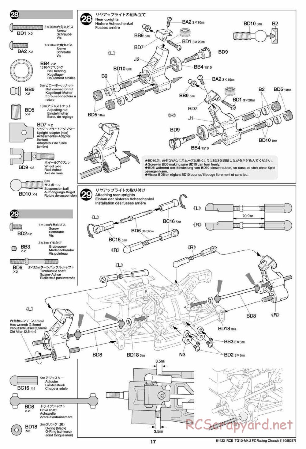 Tamiya - TG10 Mk.2 FZ Racing Chassis - Manual - Page 17