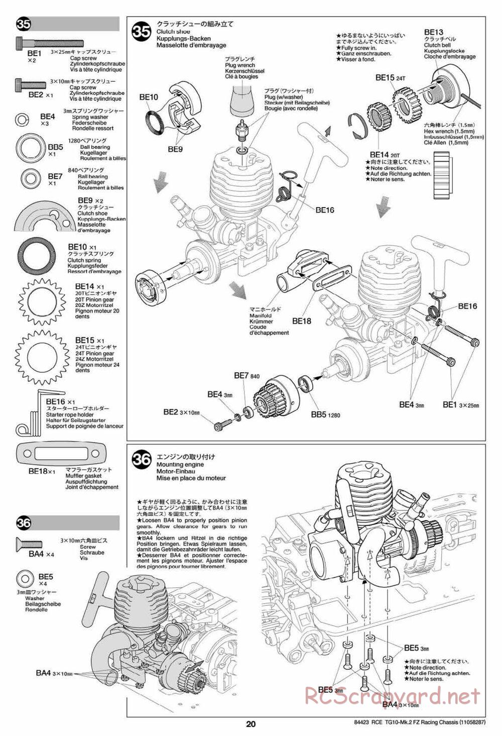 Tamiya - TG10 Mk.2 FZ Racing Chassis - Manual - Page 20