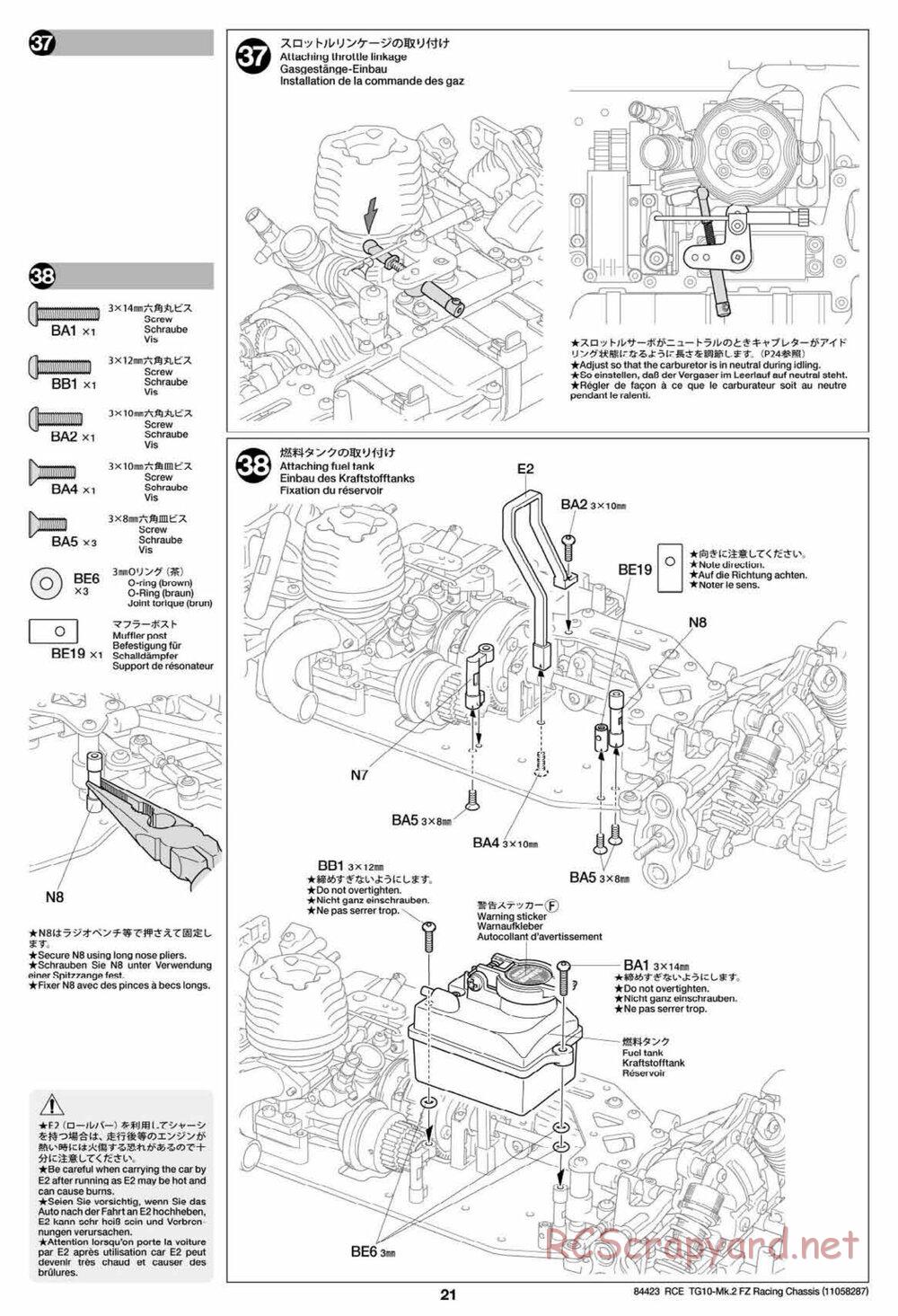 Tamiya - TG10 Mk.2 FZ Racing Chassis - Manual - Page 21