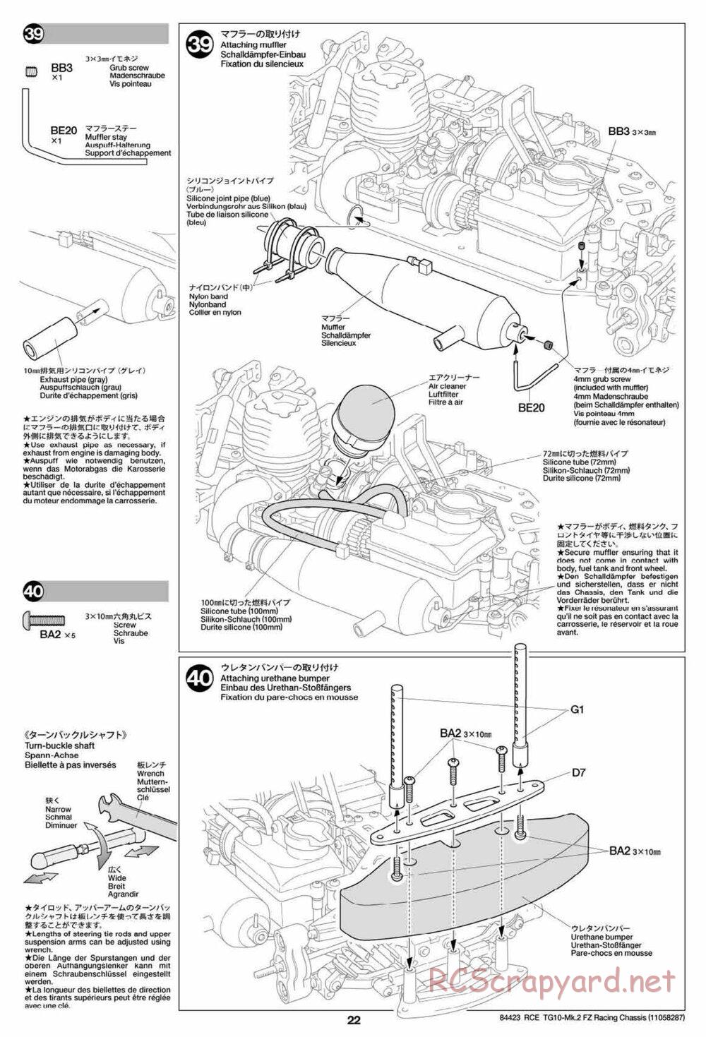 Tamiya - TG10 Mk.2 FZ Racing Chassis - Manual - Page 22