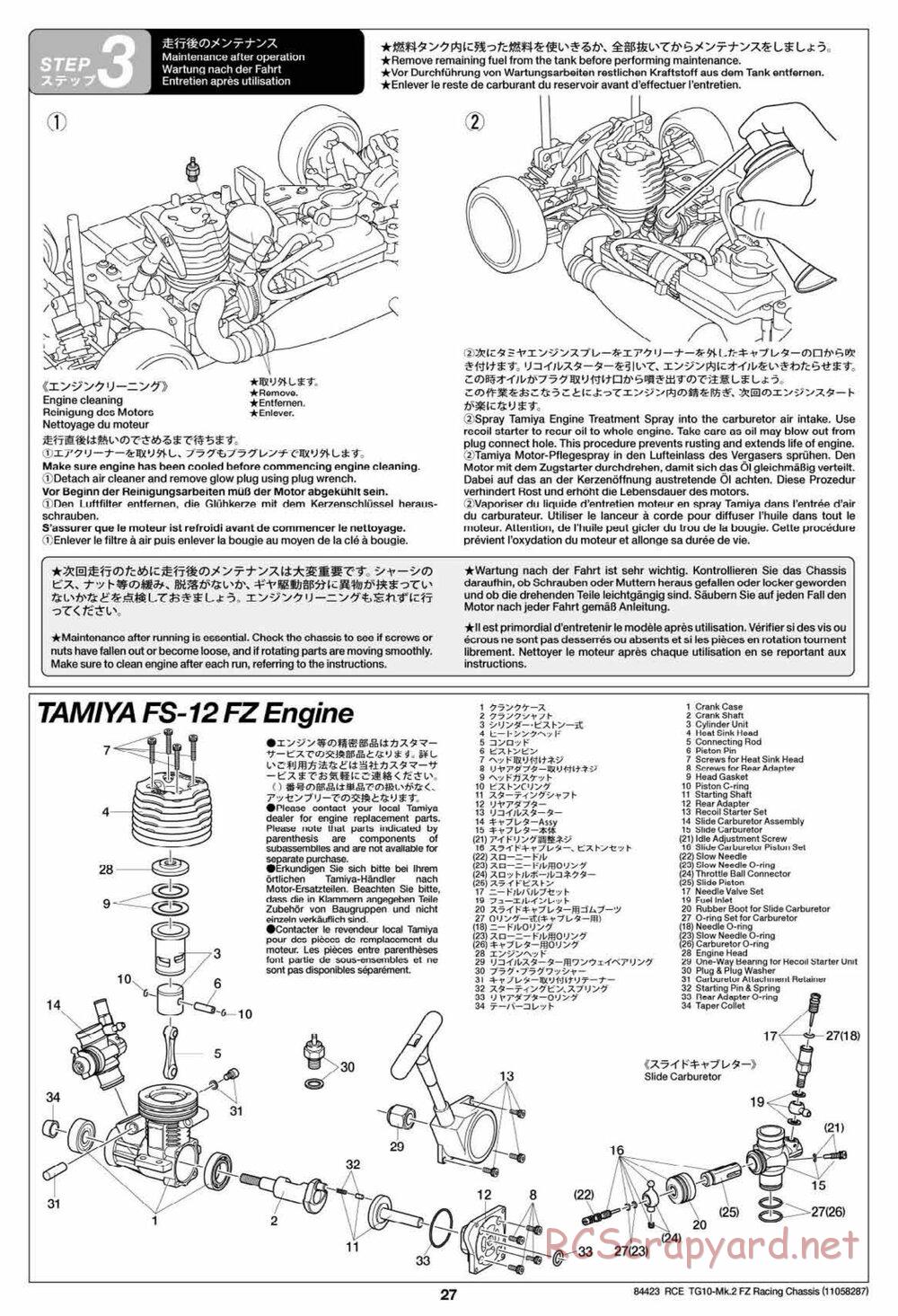 Tamiya - TG10 Mk.2 FZ Racing Chassis - Manual - Page 27