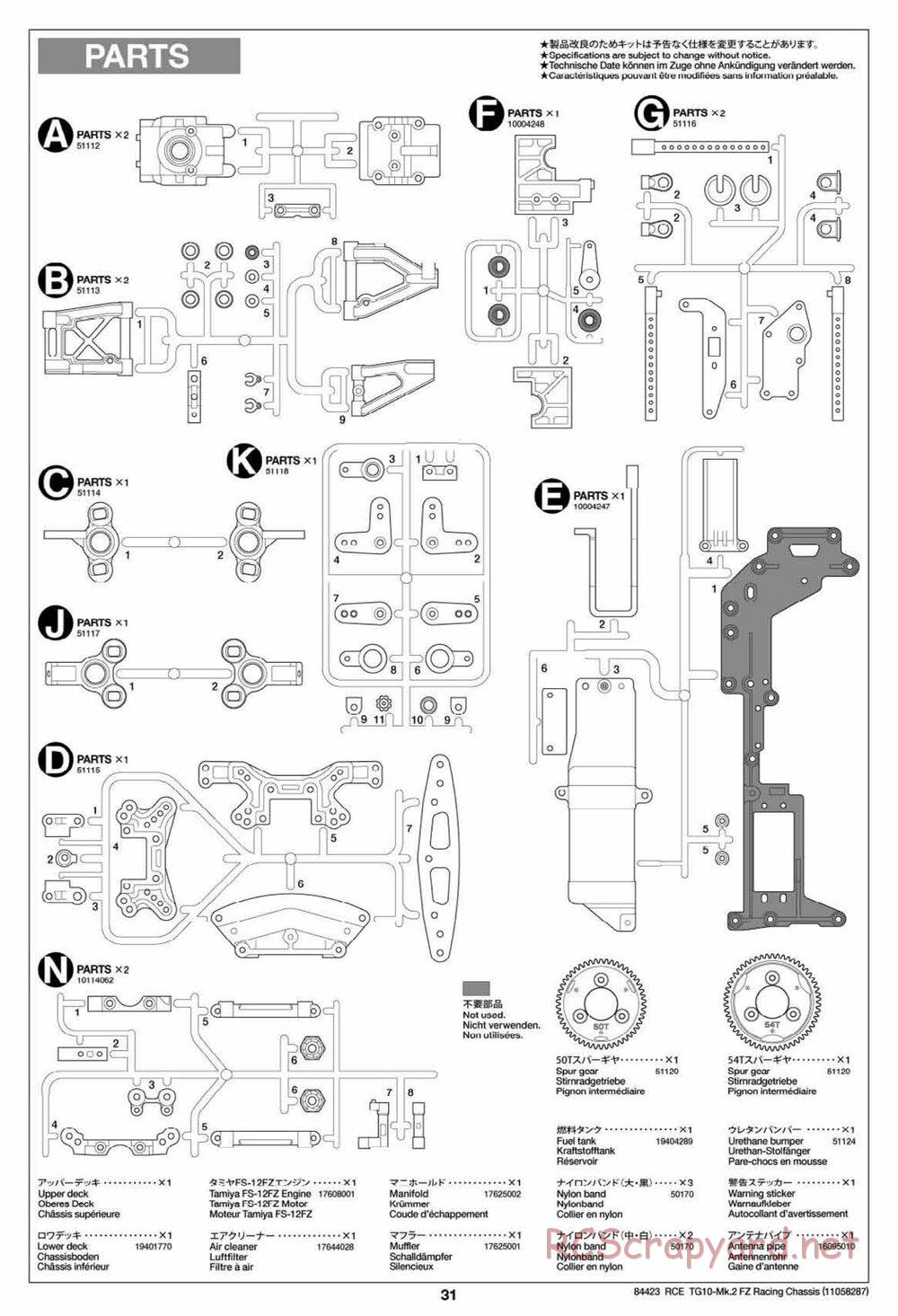 Tamiya - TG10 Mk.2 FZ Racing Chassis - Manual - Page 31