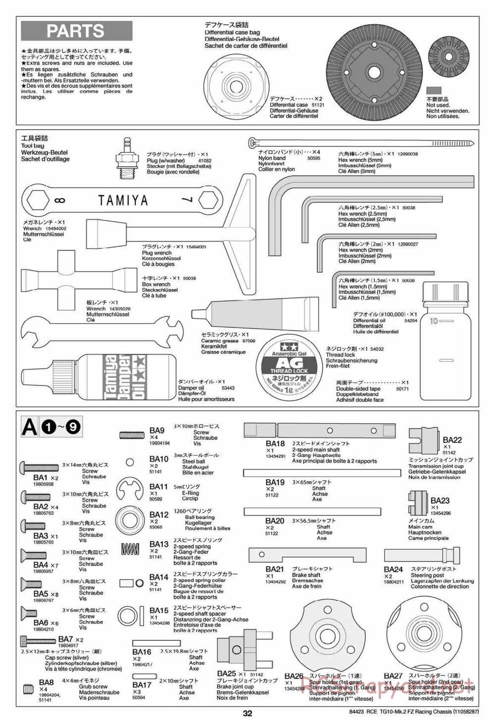 Tamiya - TG10 Mk.2 FZ Racing Chassis - Manual - Page 32