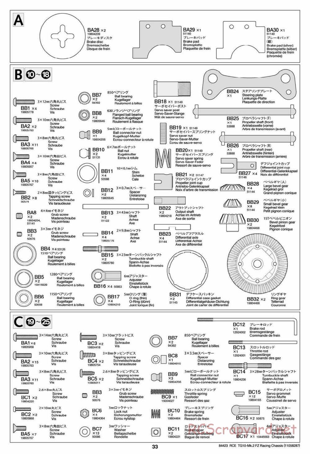 Tamiya - TG10 Mk.2 FZ Racing Chassis - Manual - Page 33