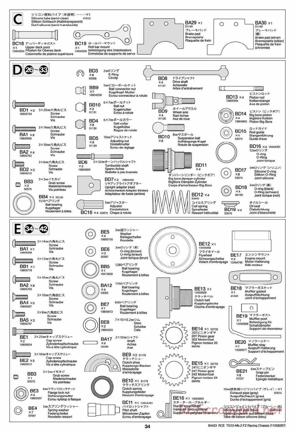 Tamiya - TG10 Mk.2 FZ Racing Chassis - Manual - Page 34