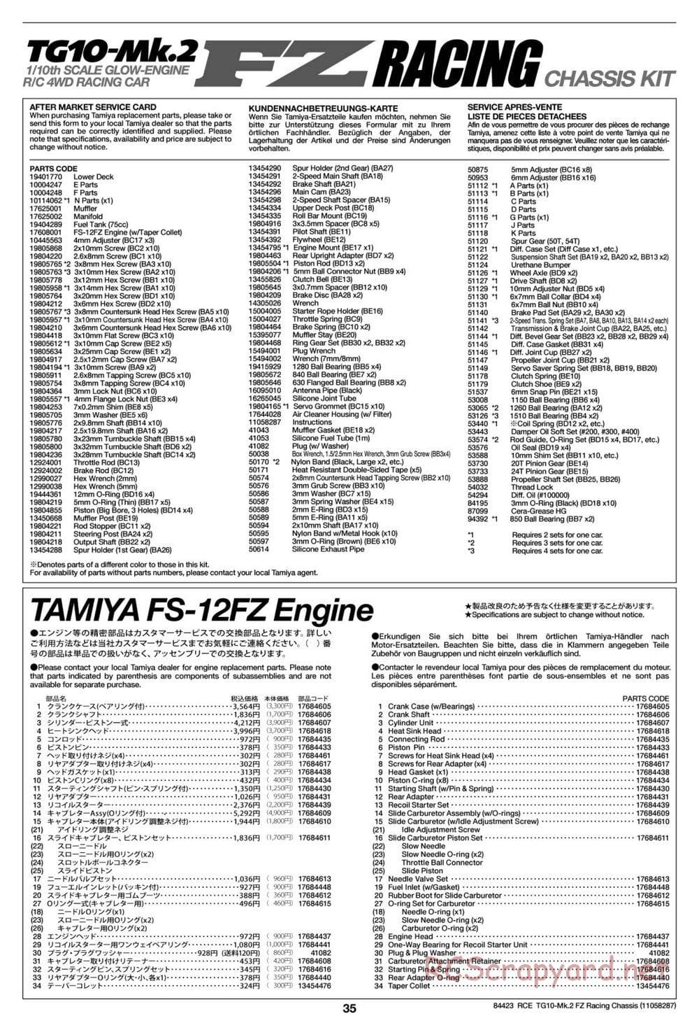 Tamiya - TG10 Mk.2 FZ Racing Chassis - Manual - Page 35