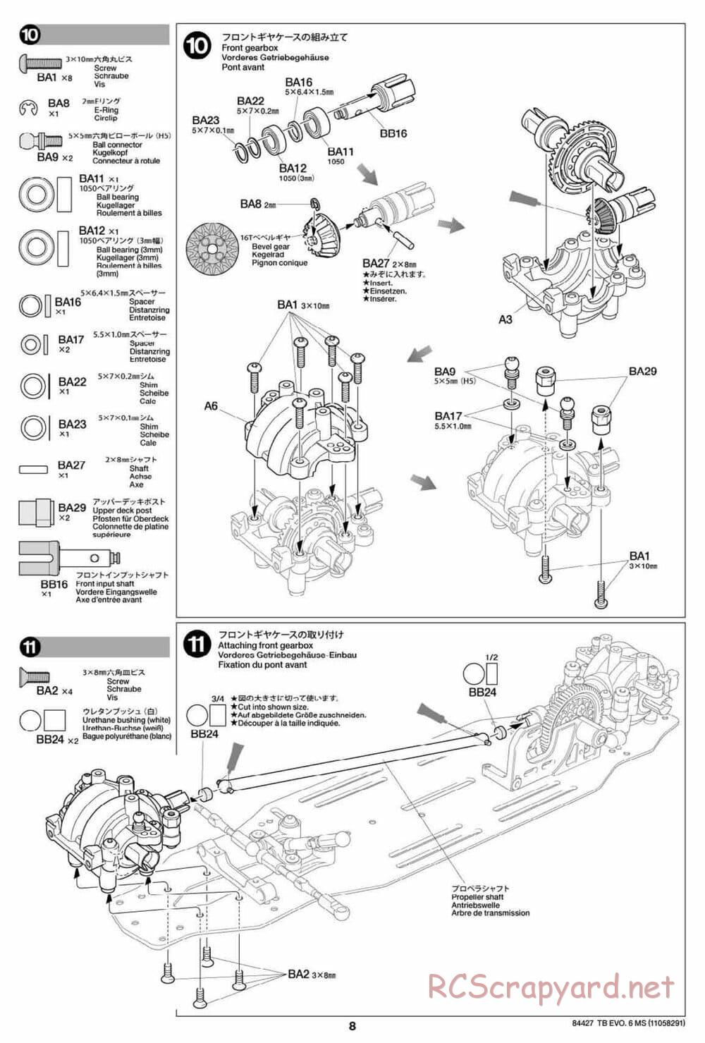 Tamiya - TB Evo.6 MS Chassis - Manual - Page 8