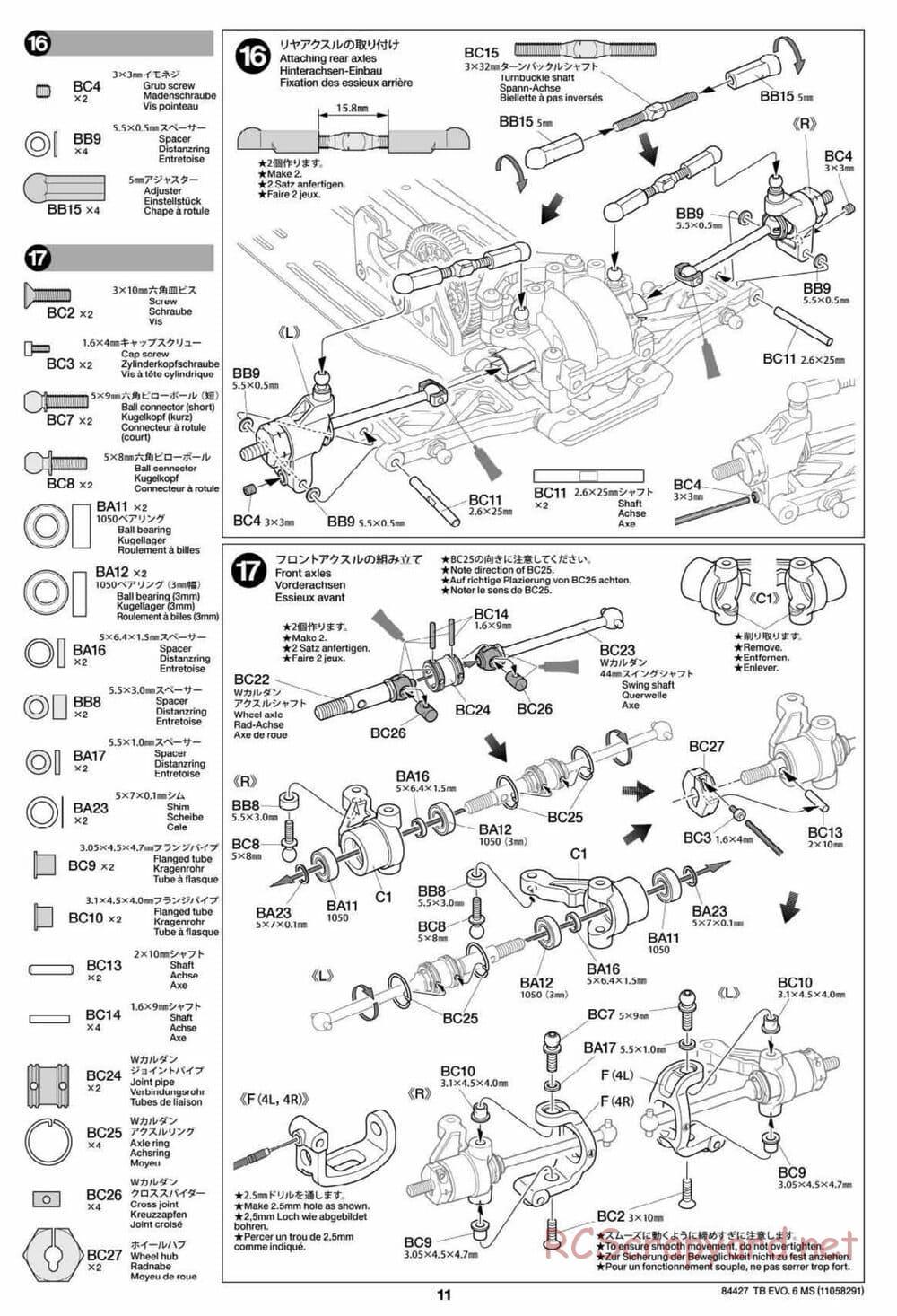 Tamiya - TB Evo.6 MS Chassis - Manual - Page 11